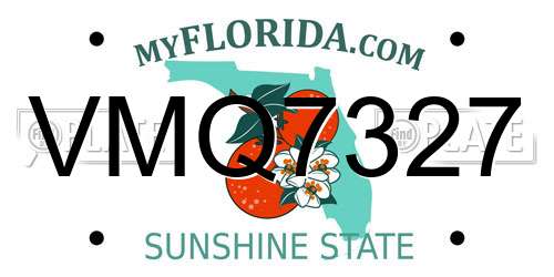 VMQ7327 Florida License Plate