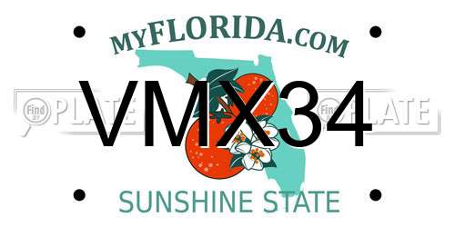 VMX34 Florida License Plate