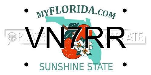VN7RR Florida License Plate