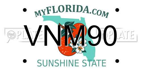 VNM90 Florida License Plate