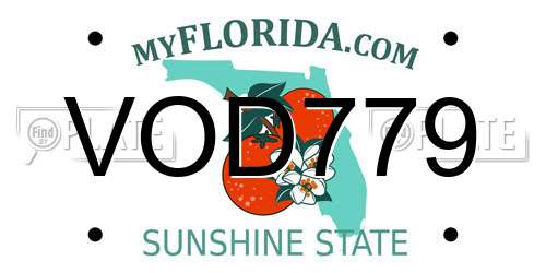 VOD779 Florida License Plate