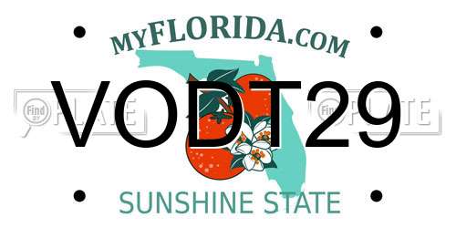 VODT29 Florida License Plate