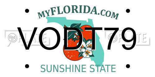 VODT79 Florida License Plate