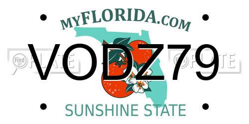 VODZ79 Florida License Plate