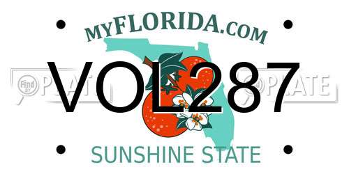VOL287 Florida License Plate