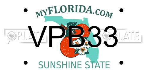 VPB33 Florida License Plate