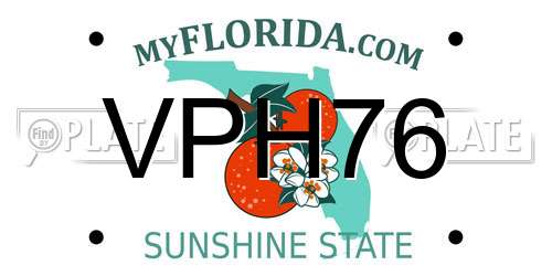 VPH76 Florida License Plate