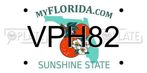 VPH82 Florida License Plate