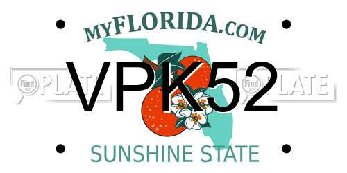 VPK52 Florida License Plate