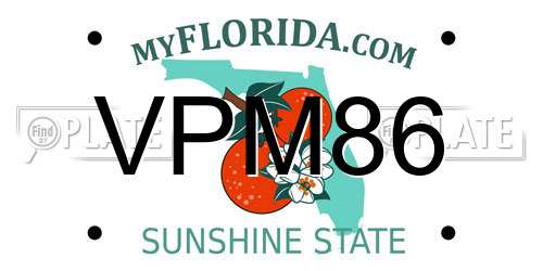 VPM86 Florida License Plate