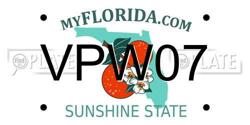 VPW07 Florida License Plate