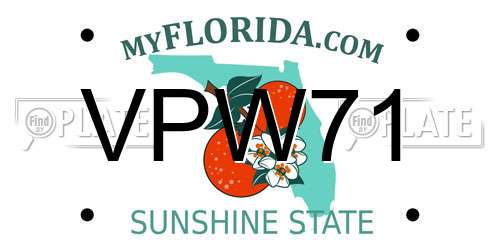 VPW71 Florida License Plate