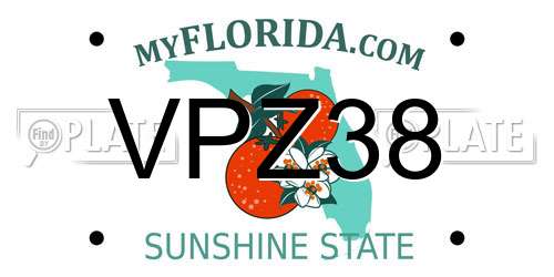 VPZ38 Florida License Plate