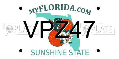 VPZ47 Florida License Plate