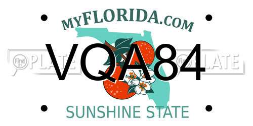 VQA84 Florida License Plate