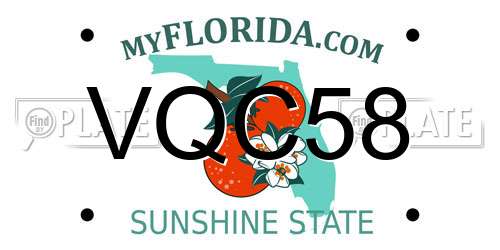 VQC58 Florida License Plate