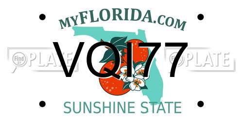 VQI77 Florida License Plate