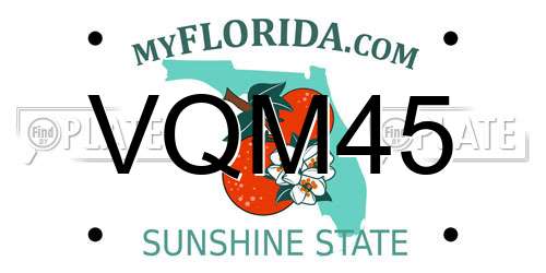 VQM45 Florida License Plate
