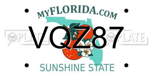 VQZ87 Florida License Plate