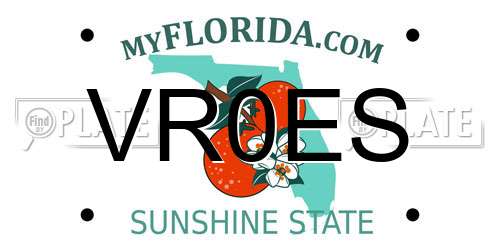 VR0ES Florida License Plate