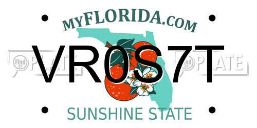 VR0S7T Florida License Plate