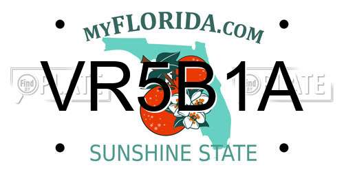 VR5B1A Florida License Plate