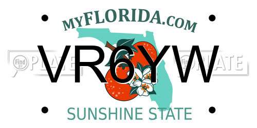 VR6YW Florida License Plate