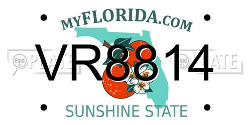 VR8814 Florida License Plate