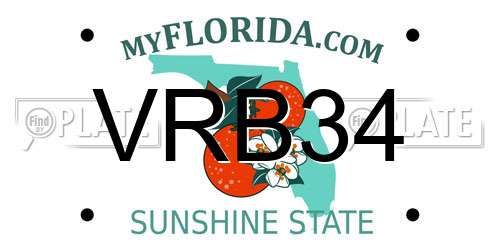 VRB34 Florida License Plate
