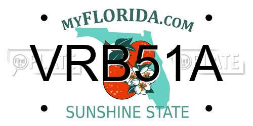 VRB51A Florida License Plate