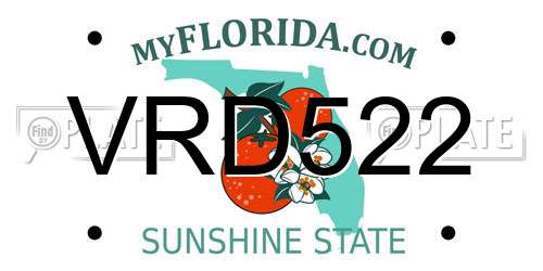 VRD522 Florida License Plate