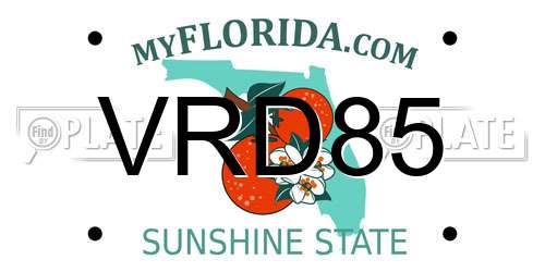 VRD85 Florida License Plate