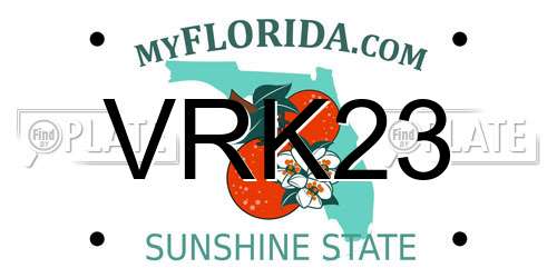 VRK23 Florida License Plate