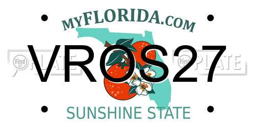 VROS27 Florida License Plate