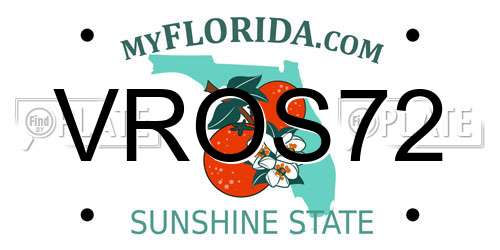 VROS72 Florida License Plate