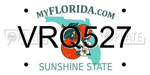 VRQ527 Florida License Plate