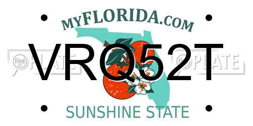 VRQ52T Florida License Plate