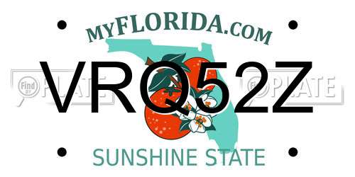 VRQ52Z Florida License Plate