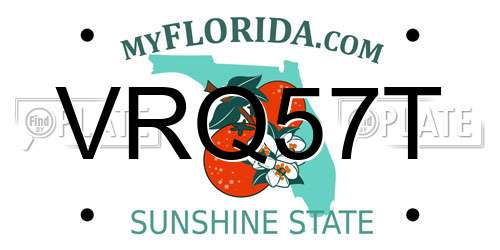 VRQ57T Florida License Plate
