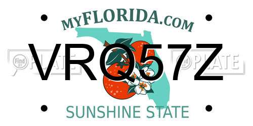 VRQ57Z Florida License Plate