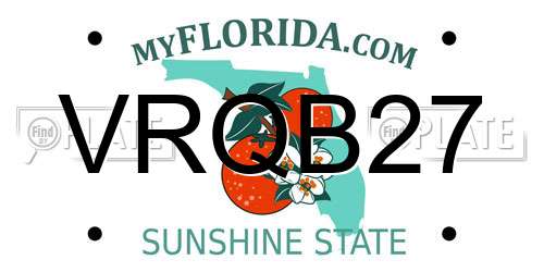 VRQB27 Florida License Plate