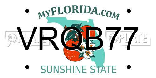 VRQB77 Florida License Plate