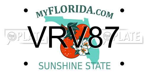 VRV87 Florida License Plate