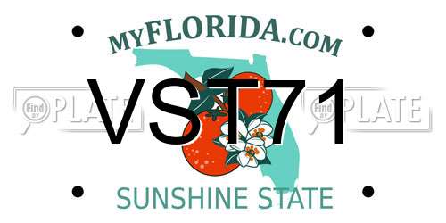 VST71 Florida License Plate