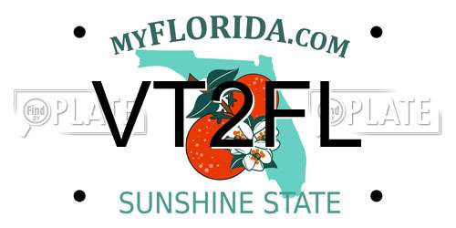 VT2FL Florida License Plate