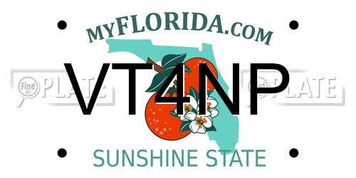 VT4NP Florida License Plate