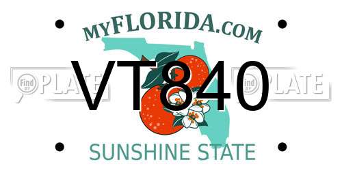 VT840 Florida License Plate