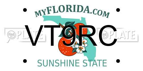 VT9RC Florida License Plate