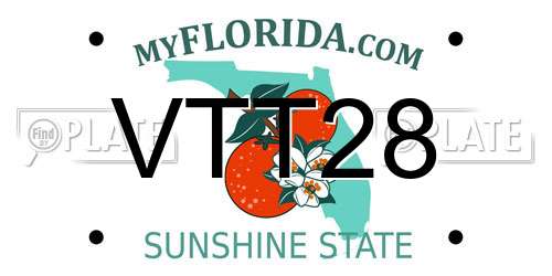 VTT28 Florida License Plate