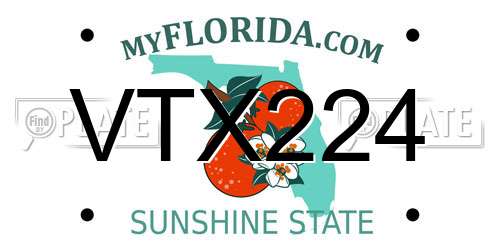 VTX224 Florida License Plate